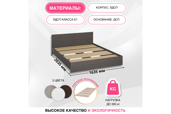 Кровать "РОНДА" 1,6*2,0 м (КР-160) + Матрас Эргоформ (ППУ) h14 см